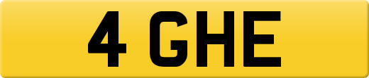 4 GHE private number plate